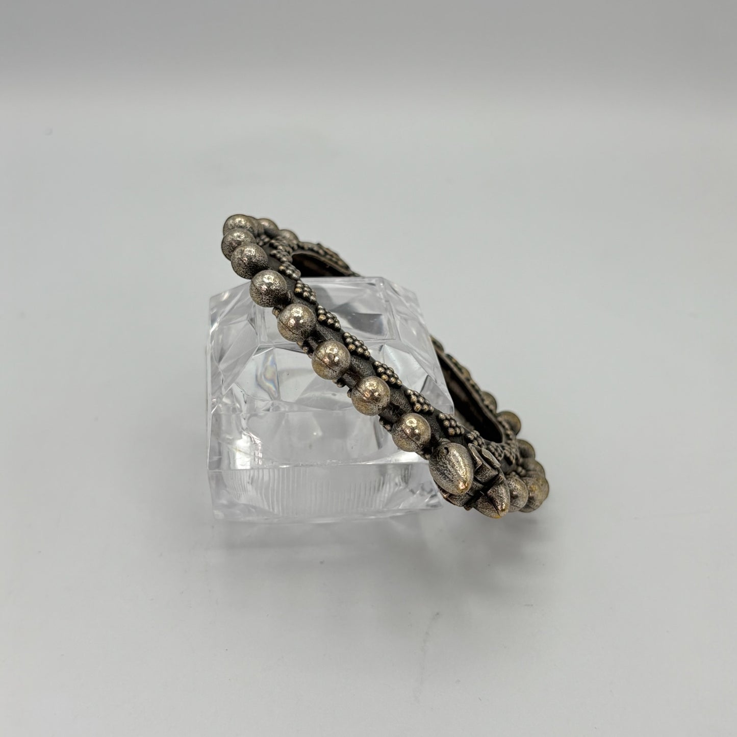 Oxidized silver openable kada