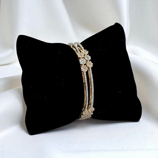 2tone gold plated American Diamond bangles