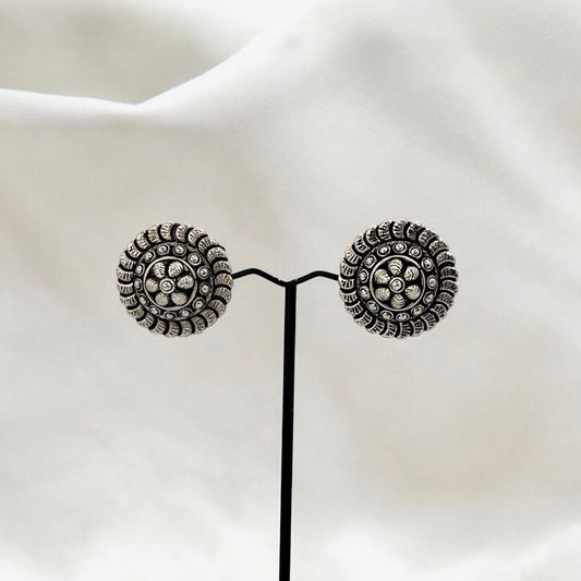 Silver oxidized big studs