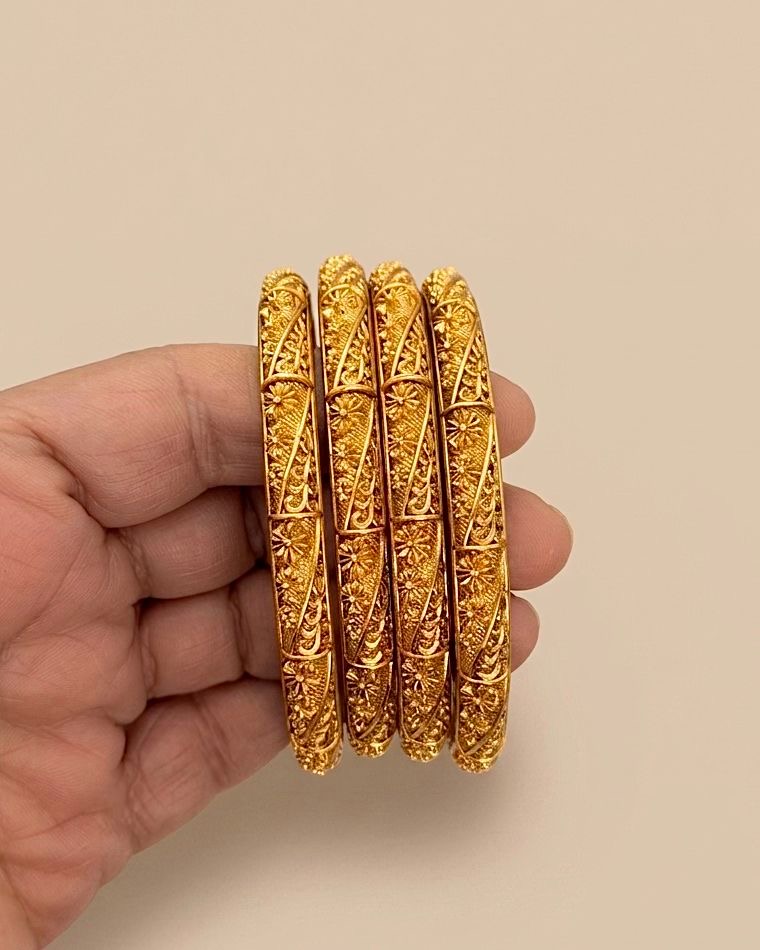 Gold plated designer bangles
