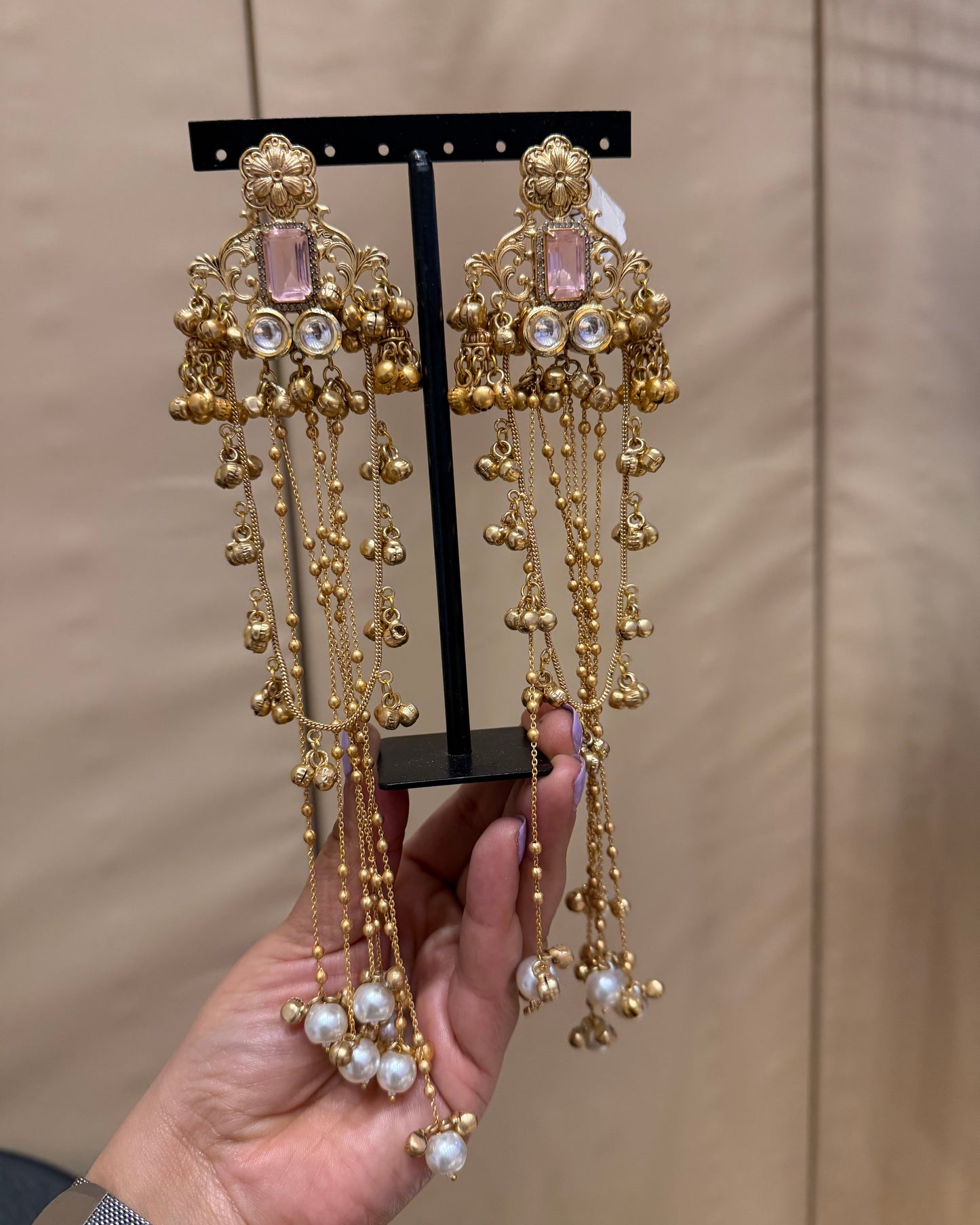 Gold plated Kashmiri earrings