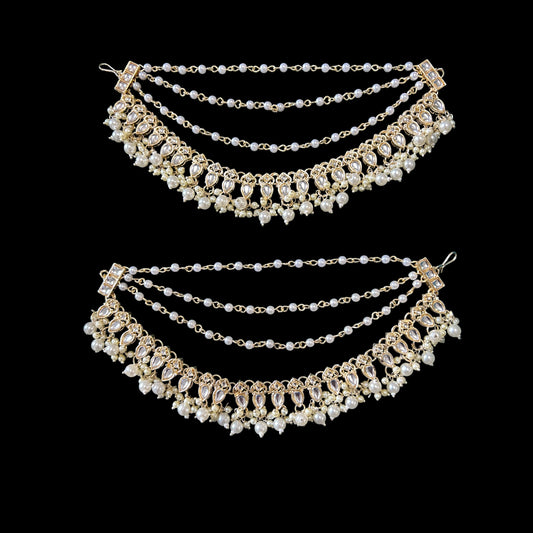 Kundan ear chain