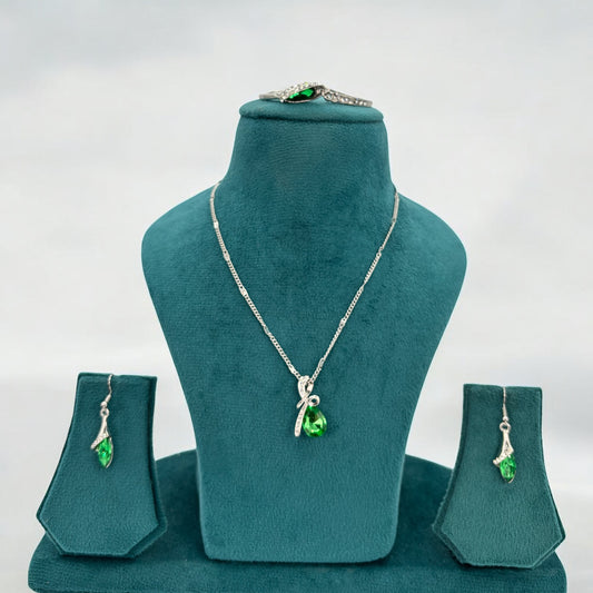 Silver chain pendant combo set
