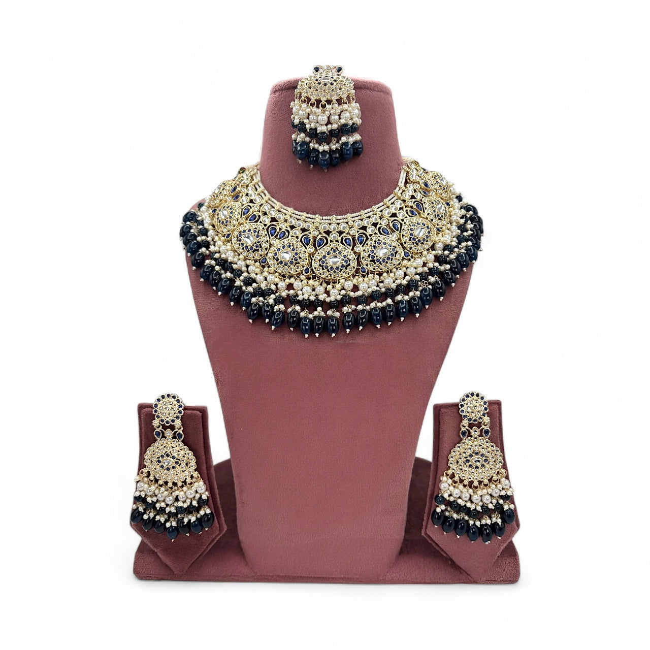 Gold plated beads necklace set