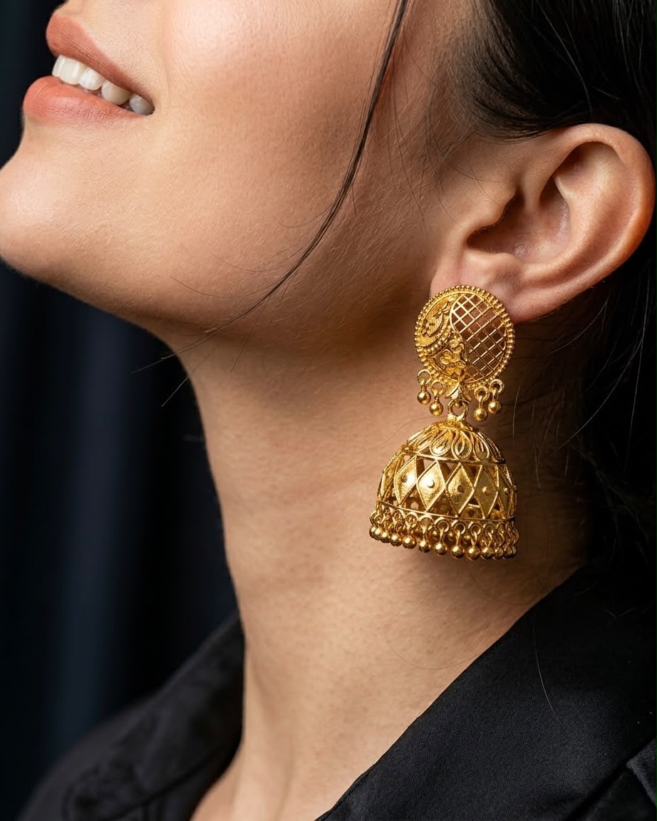 Gold plated jhumki