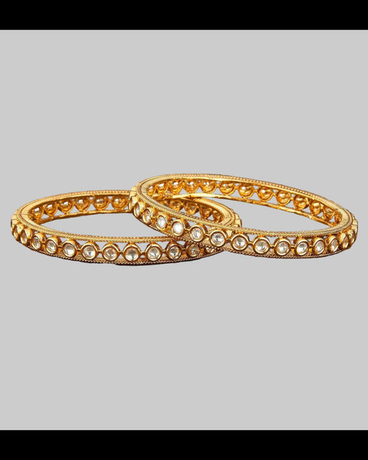 Kundan bangles with gold plating