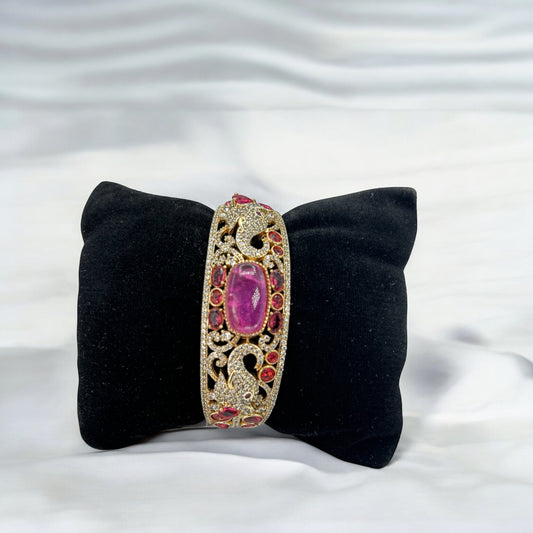 Gold plated American Diamond pink bracelet