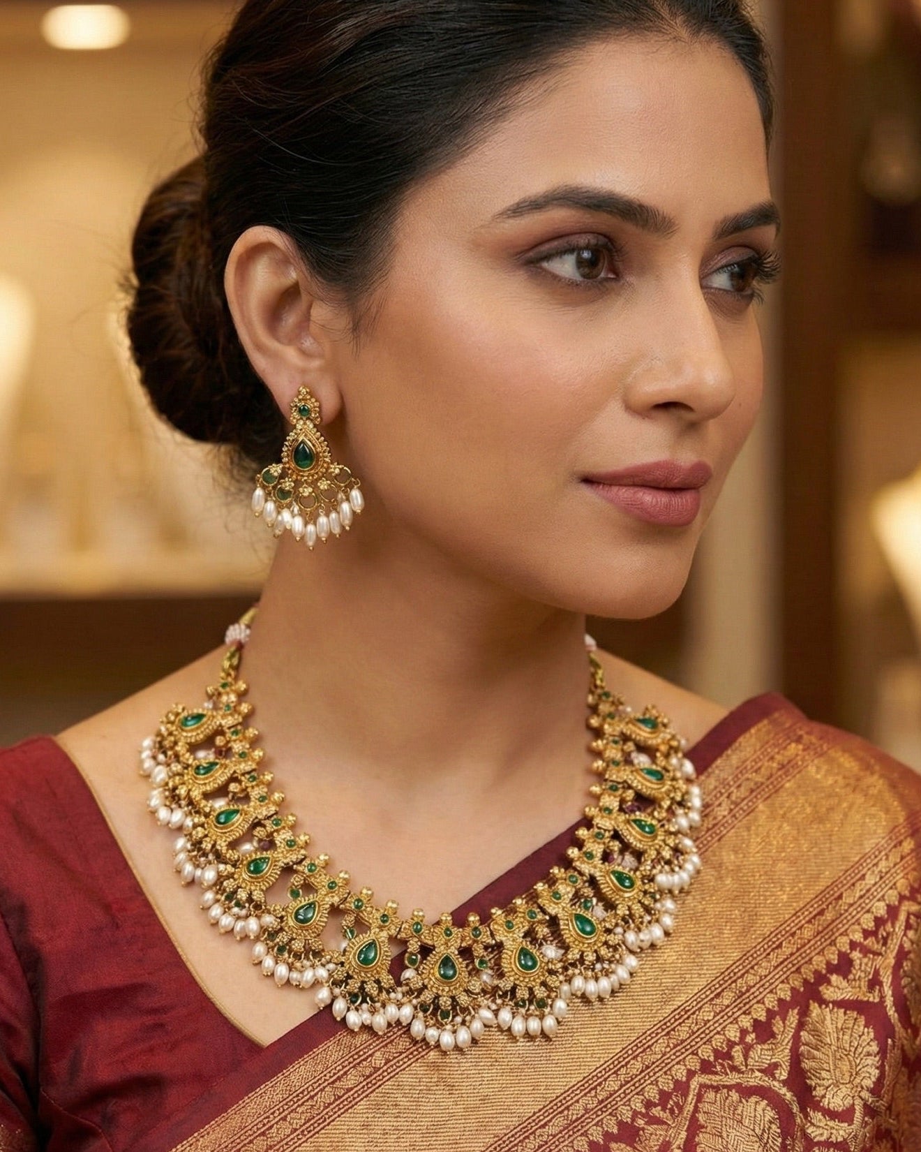 Gold plated necklace set