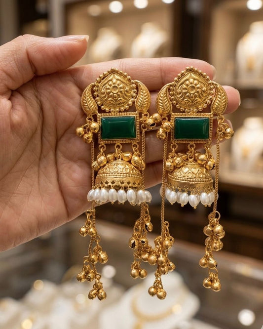 Gold plated Kashmiri jhumki
