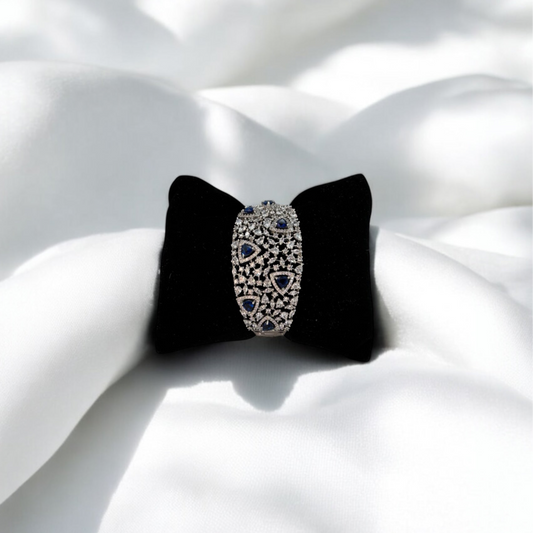 Diamond bracelet with blue stones