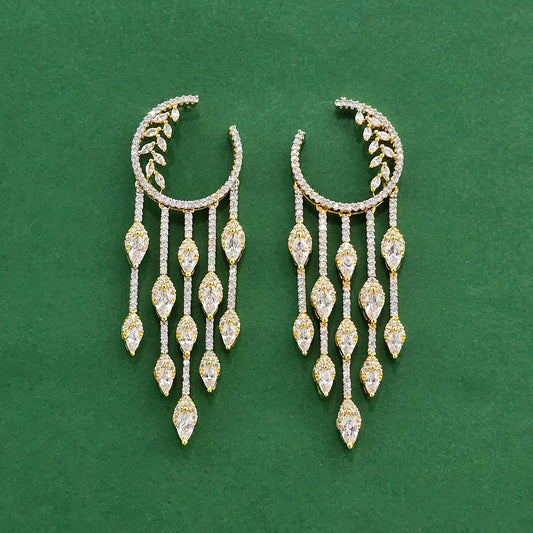 2tone American Diamond earrings