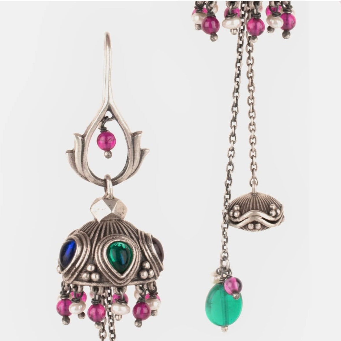 German silver oxidized long danglers