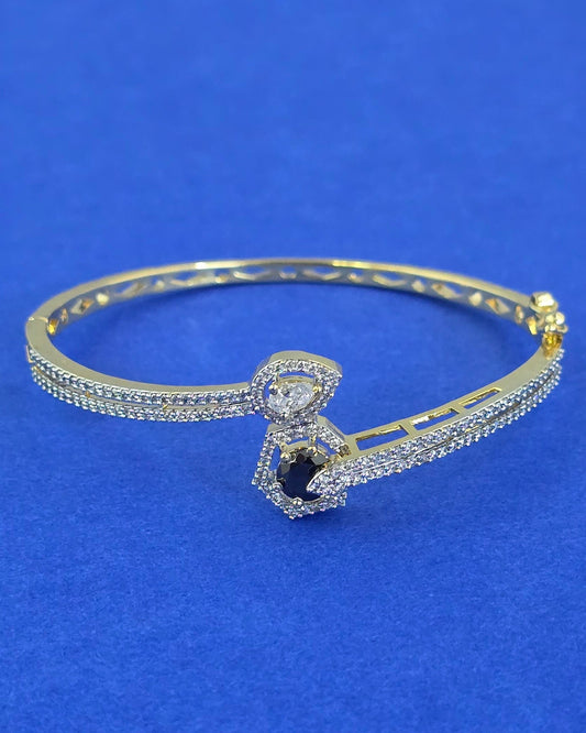 American Diamond openable bracelet with 2tone plating