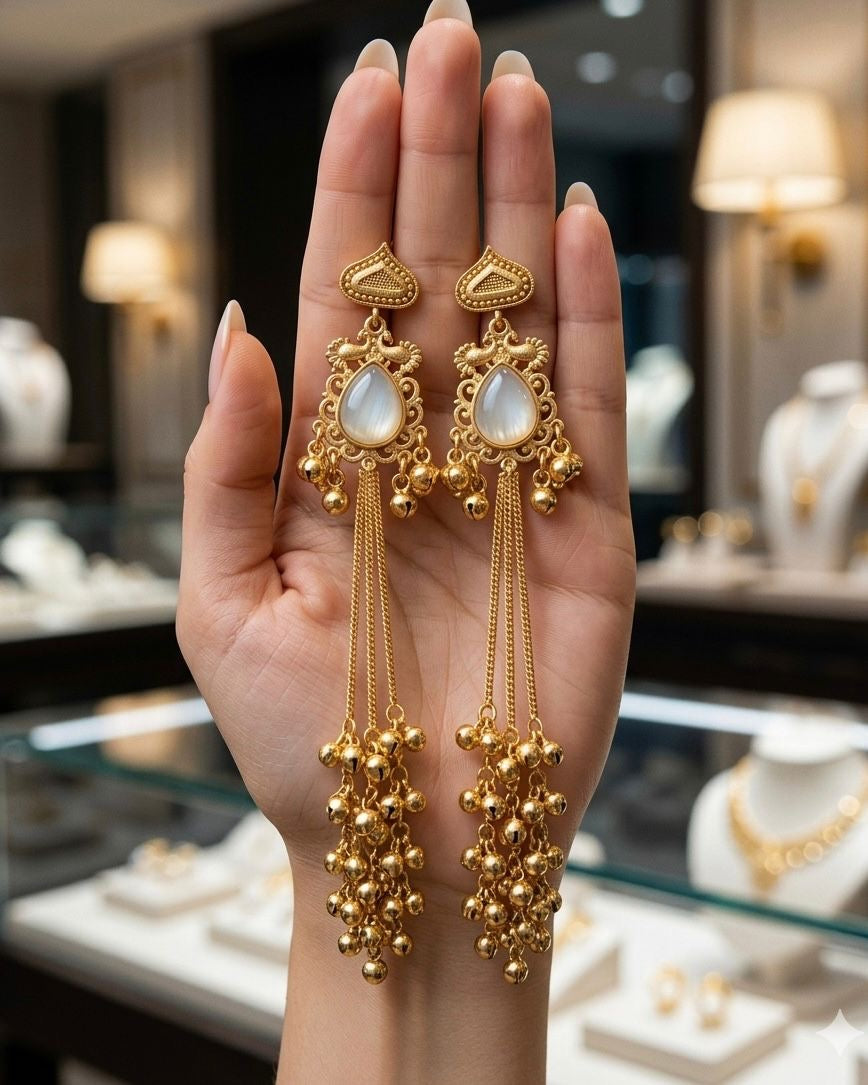 Gold plated Kashmiri earrings