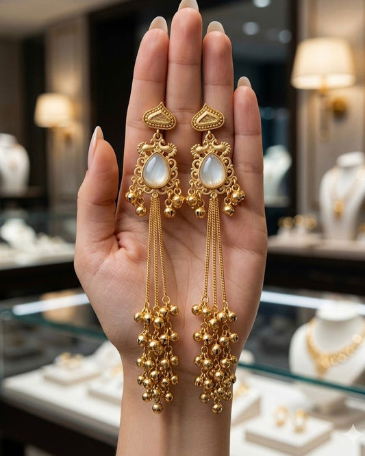 Gold plated Kashmiri earrings