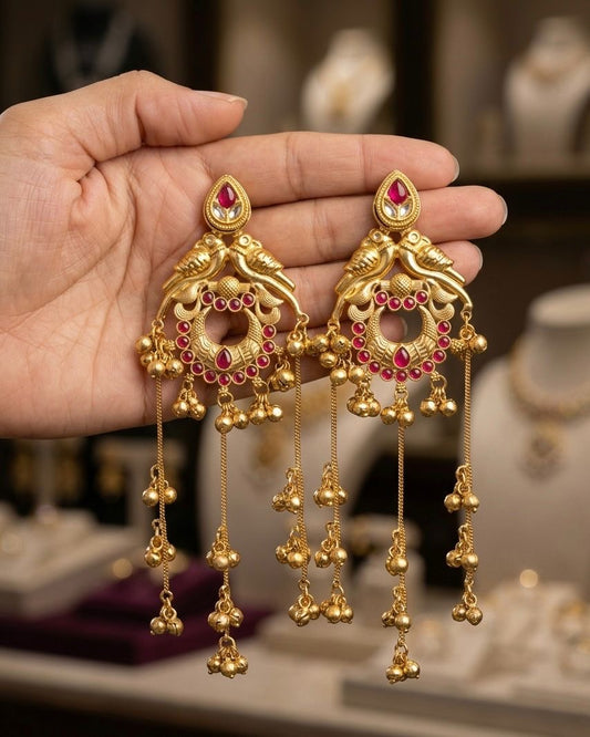 Gold plated Kashmiri earrings
