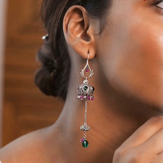 German silver oxidized long danglers