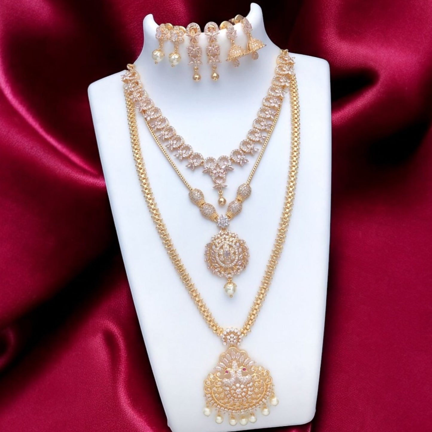 Gold plated combo necklace set