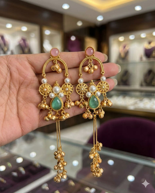 Gold plated Kashmiri earrings