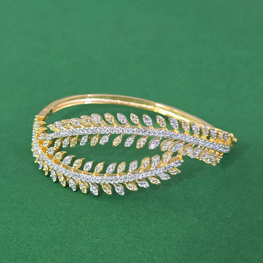 Mehndi gold plated openable bracelet