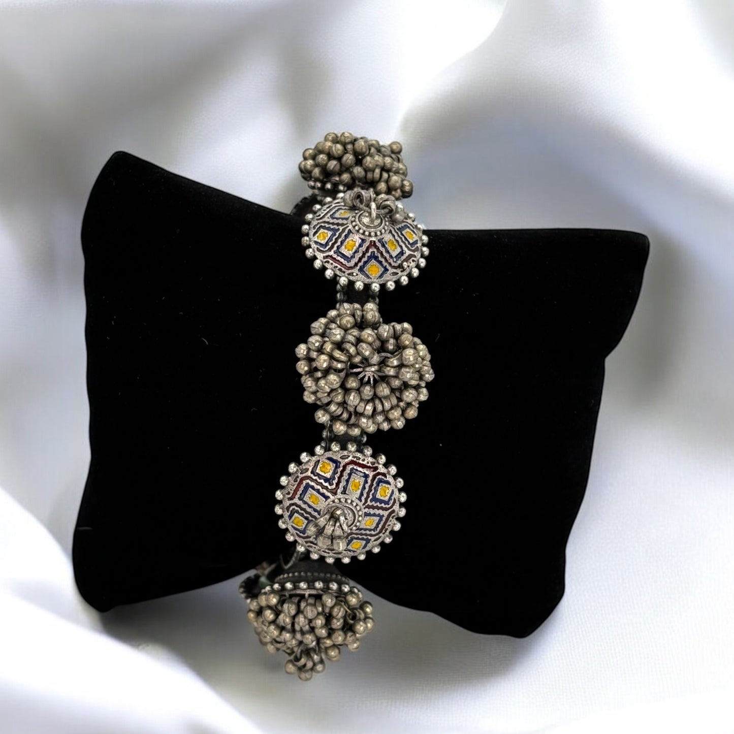 Meenakari silver oxidized openable kadas/bracelet