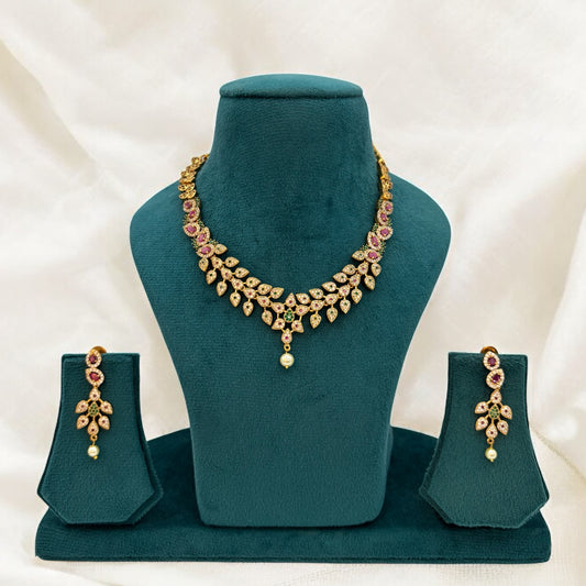 Gold plated necklace set