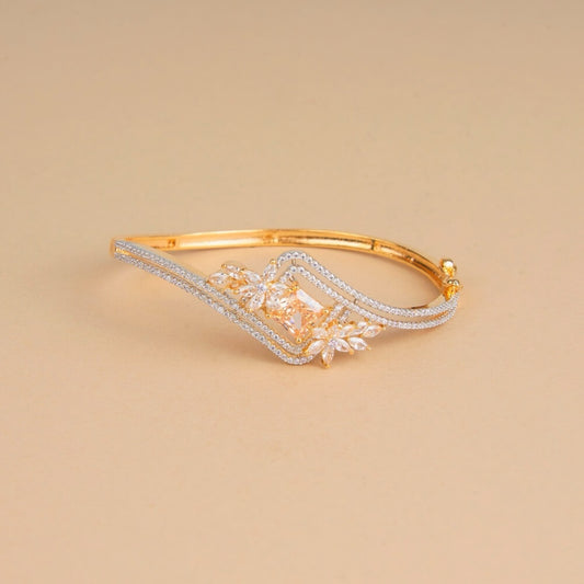 2tone American Diamond openable bracelet