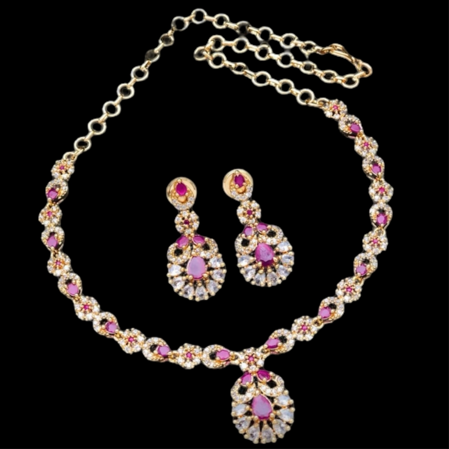 Gold plated AD necklace Set