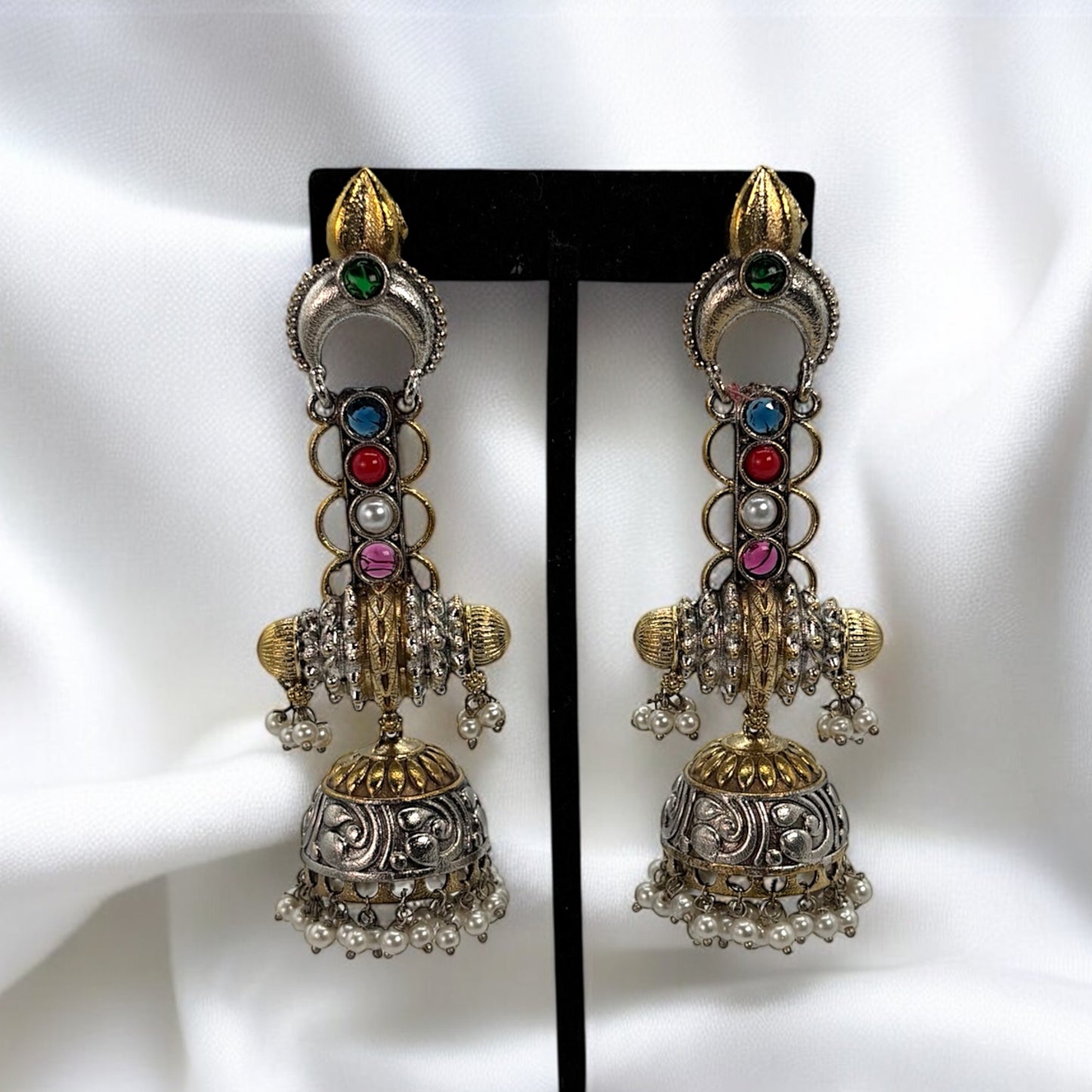 German silver 2tone long jhumki