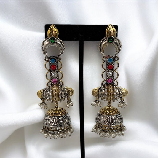 German silver 2tone long jhumki