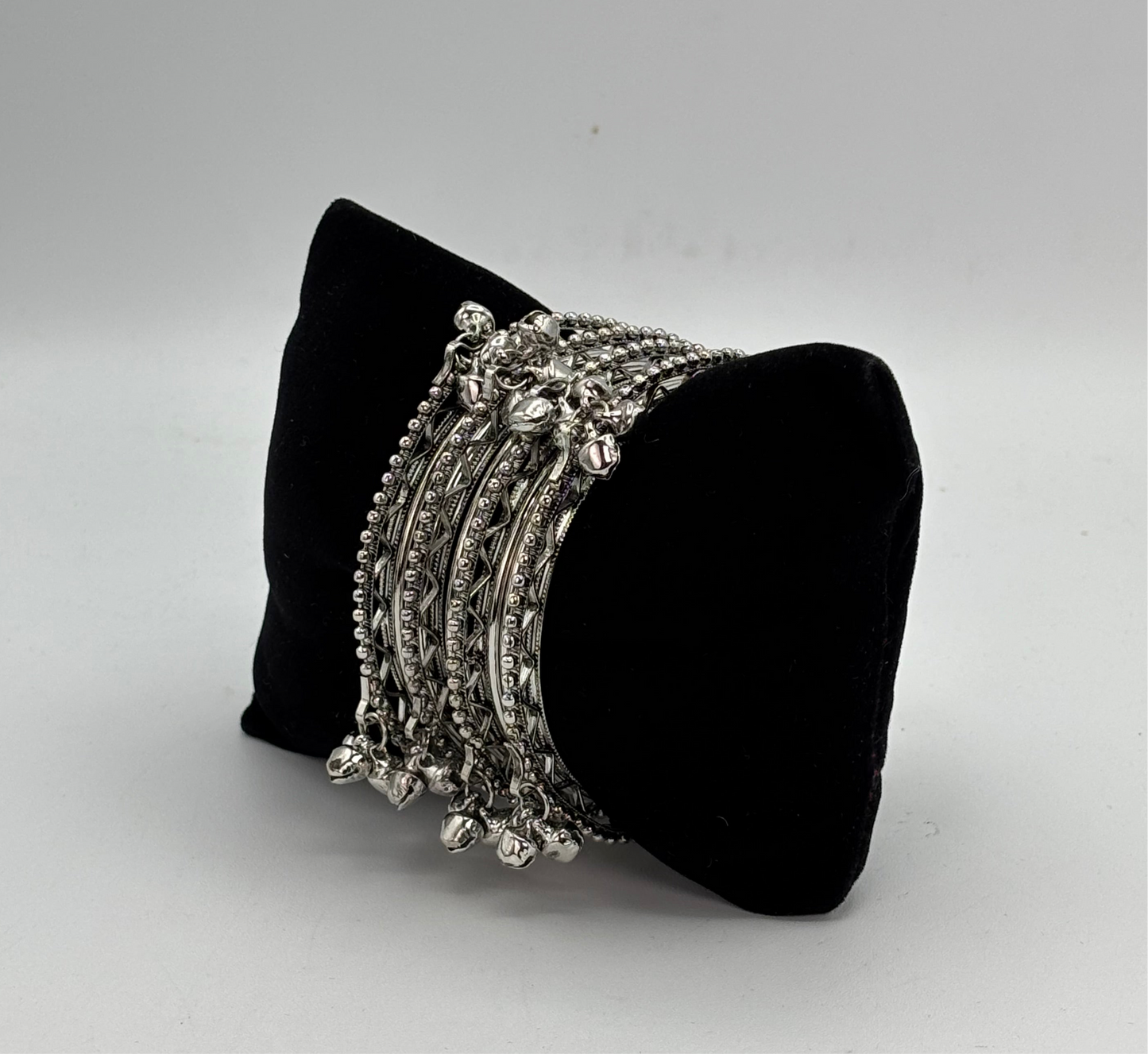 Silver oxidized bangles