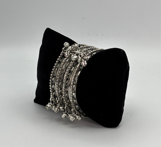 Silver oxidized bangles