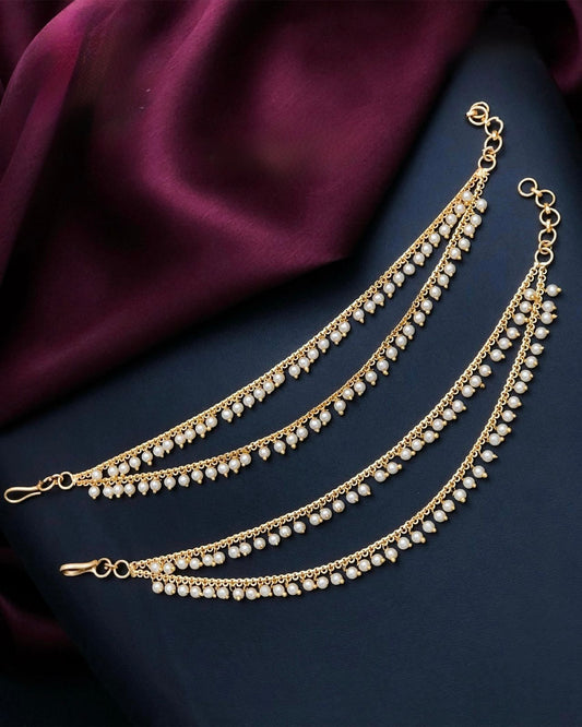 Gold plated 2layers ear chains
