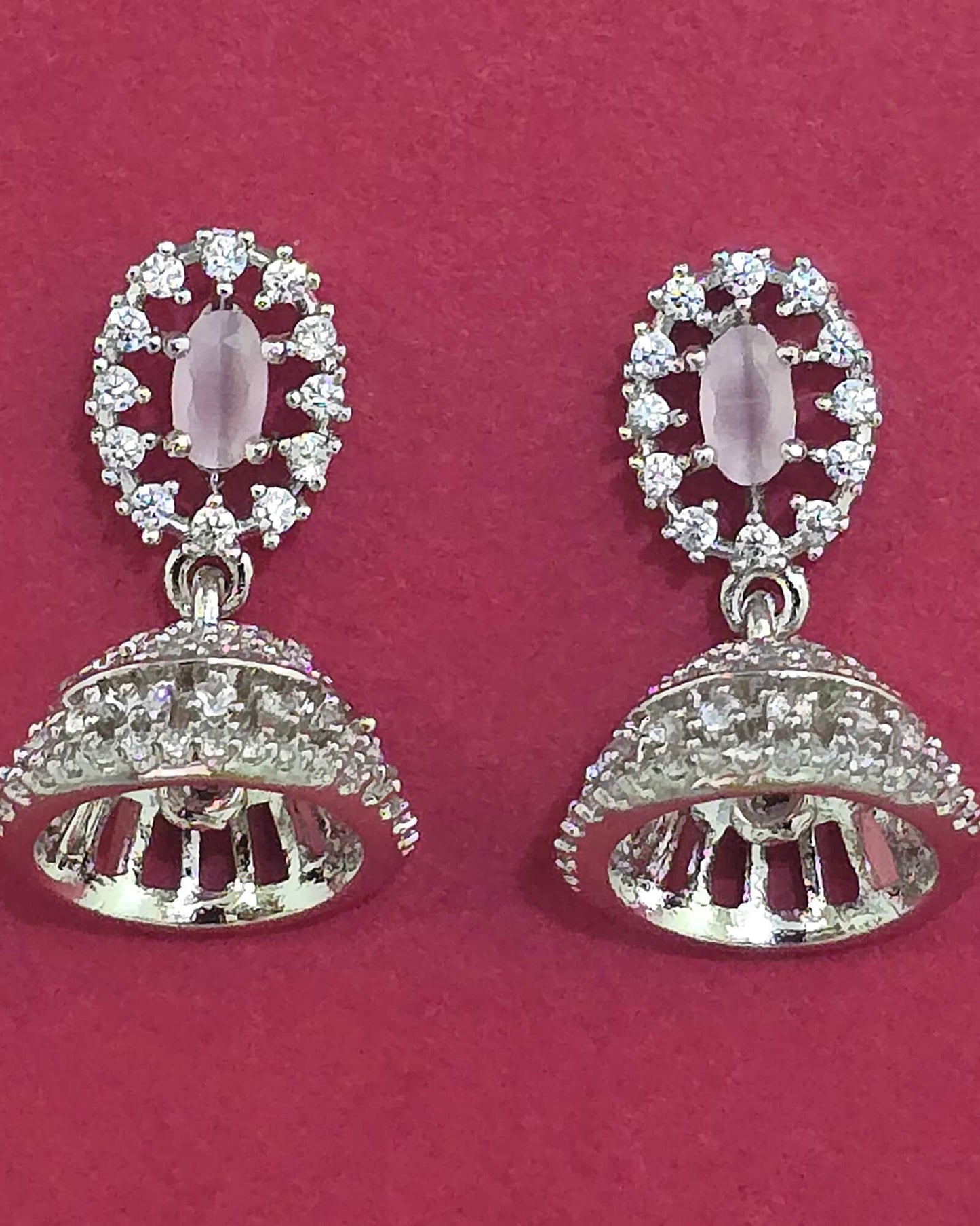 Silver American Diamond small jhumki