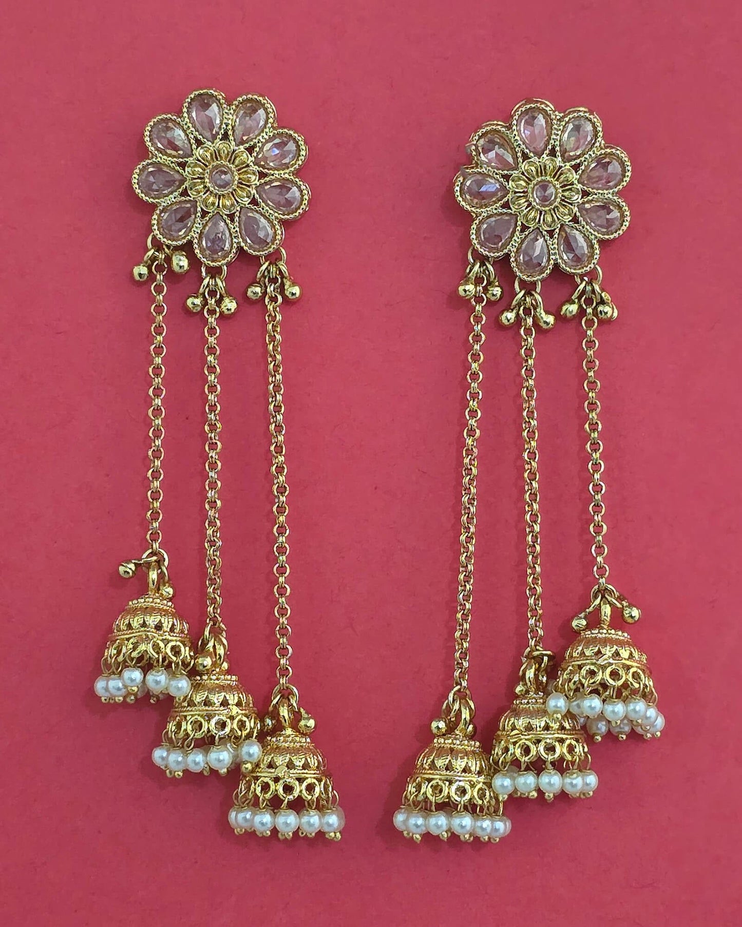 Gold plated long jhumki