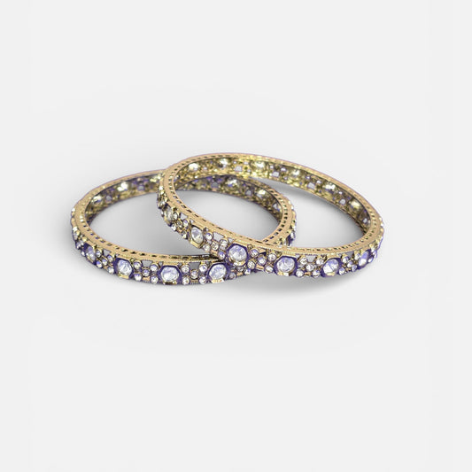 Kundan bangles with mehndi plating