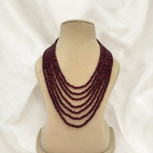 Seven layers maroon stones mala