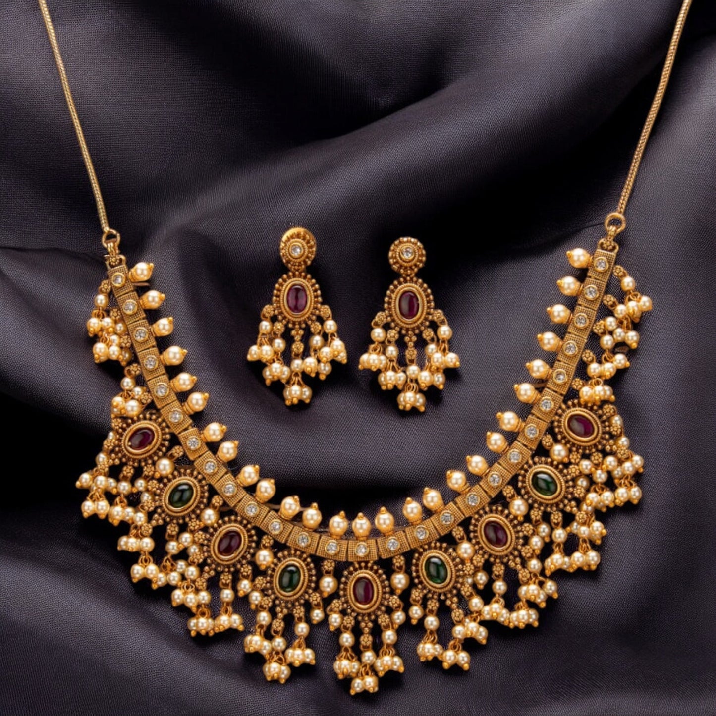 Gold plated necklace set