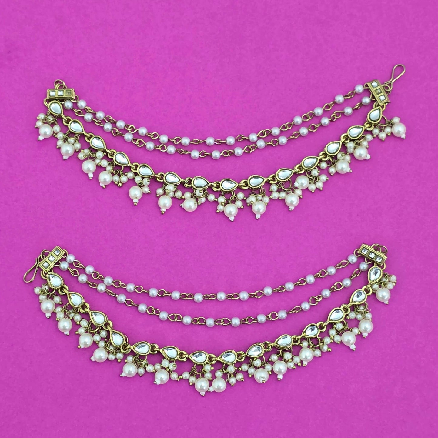Mehndi plated ear chains