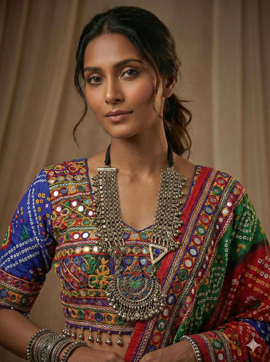 Antique gold plated Afghani long necklace