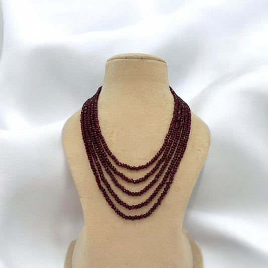 Five layer maroon mala