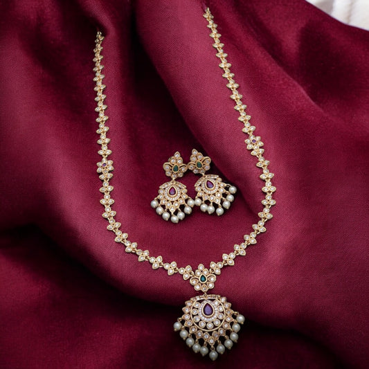 American Diamond long necklace set