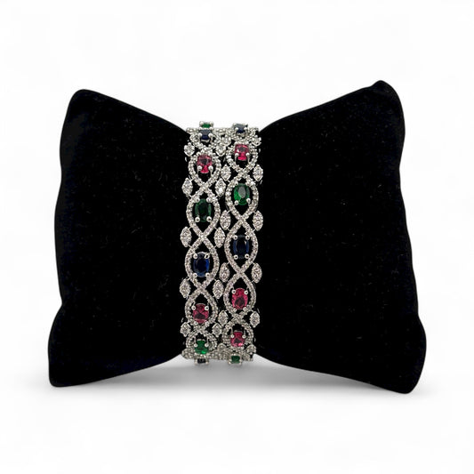 Silver plated Cz bangles