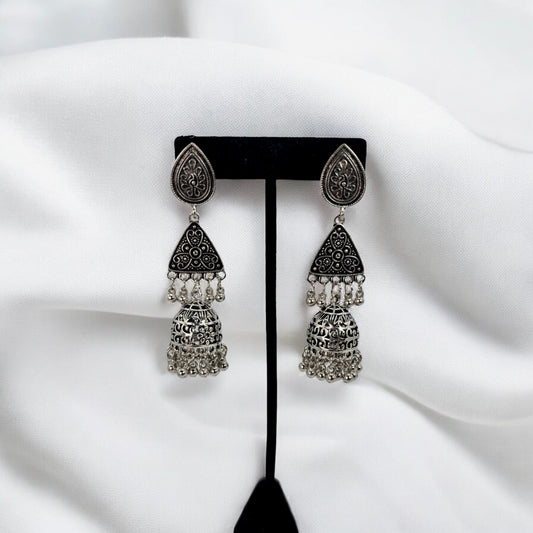 German silver long jhumki