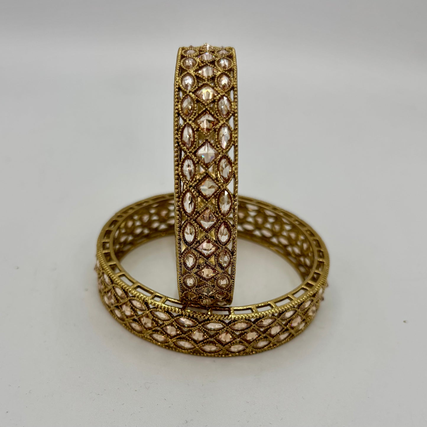 Mehndi plated polki kadas