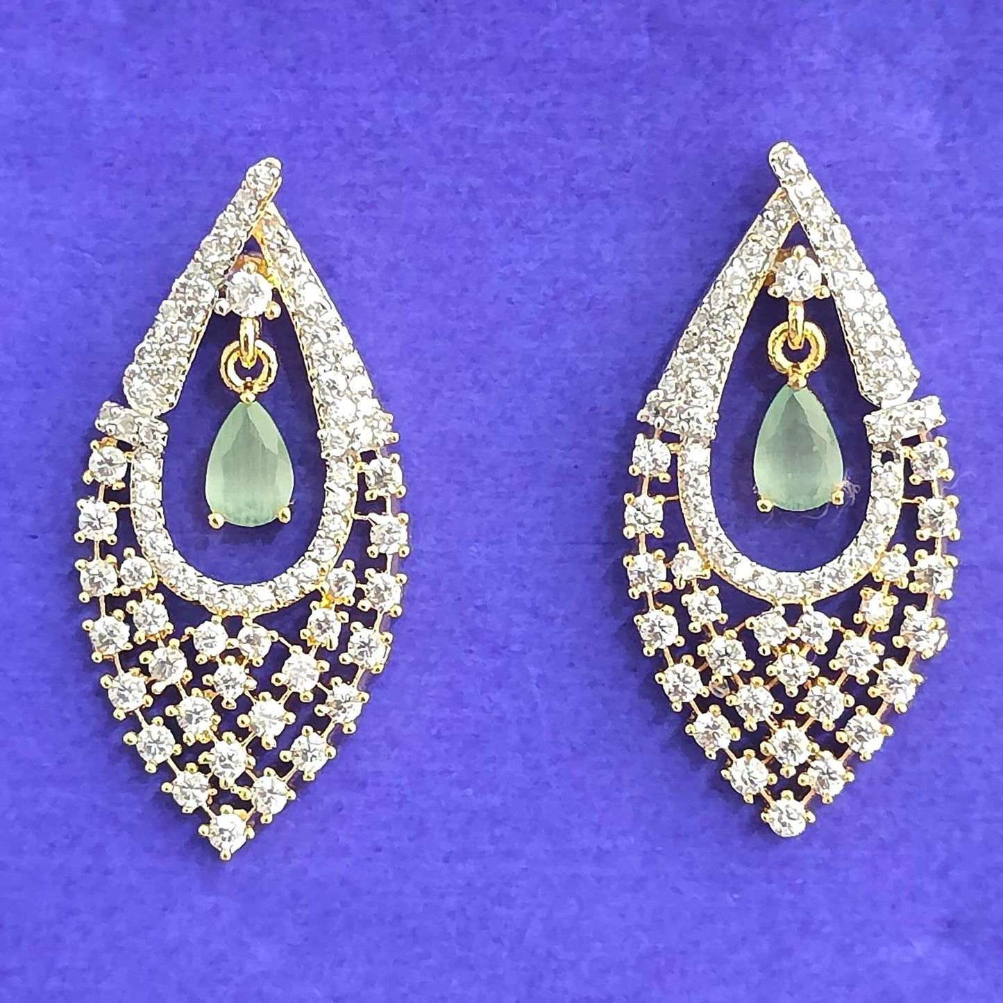 Gold plated American Diamond earrings