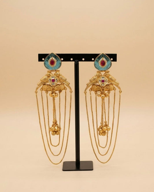Gold plated Kashmiri earrings