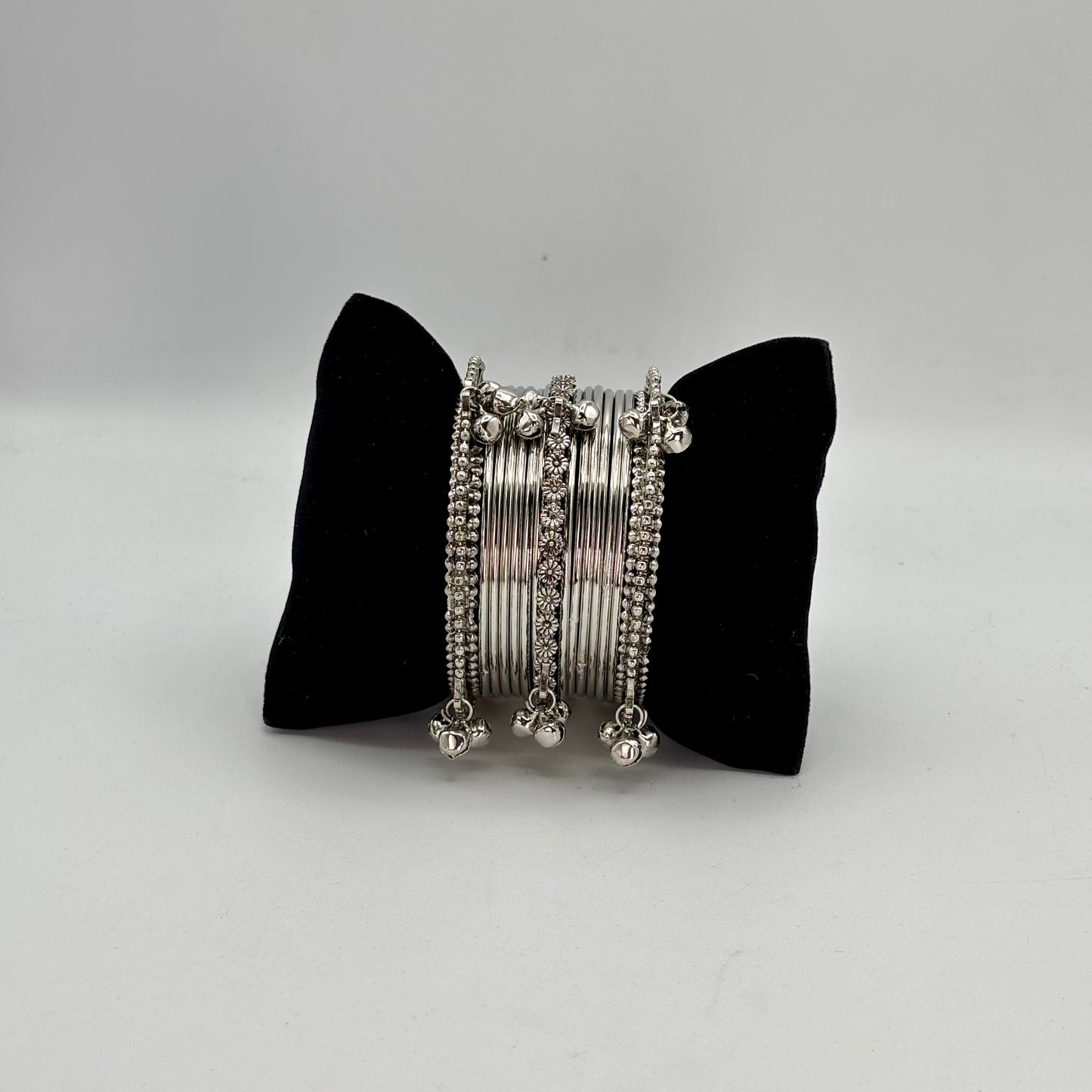 Silver oxidized bangles