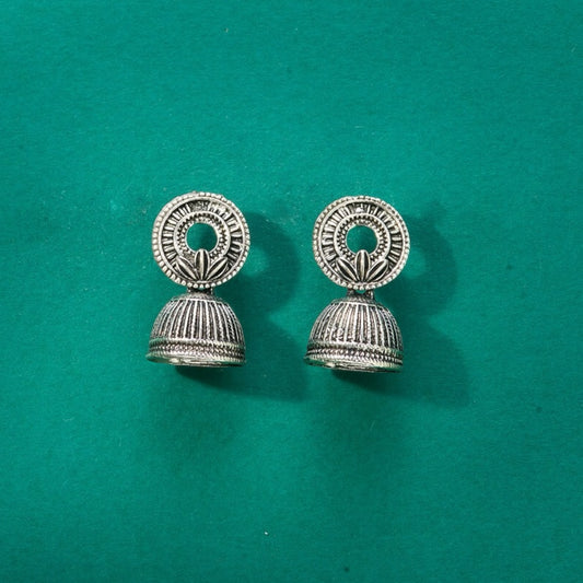 Silver oxidized jhumki