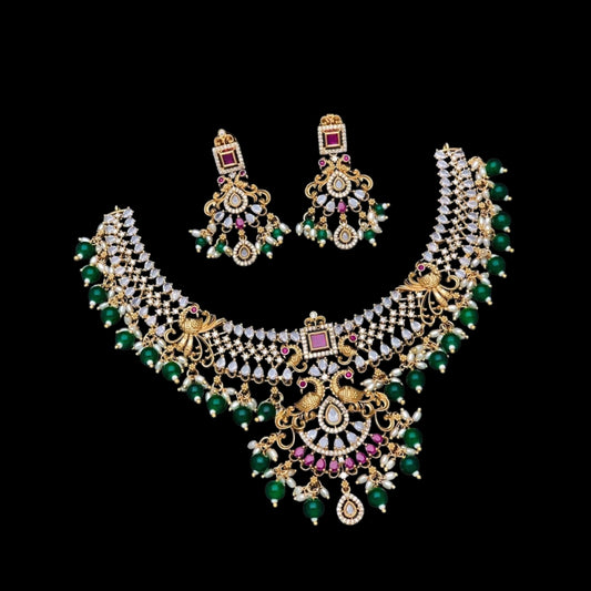 Sparkling Premium quality party wear necklace set